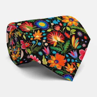 Cool Mexicaanse fiesta bloem tegelpatroon Stropdas