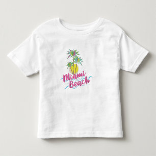 Cool Miami Beach, Florida Palm Trees Graphic Kinder Shirts
