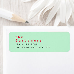 Cool minimalist Green Red Black Etiket