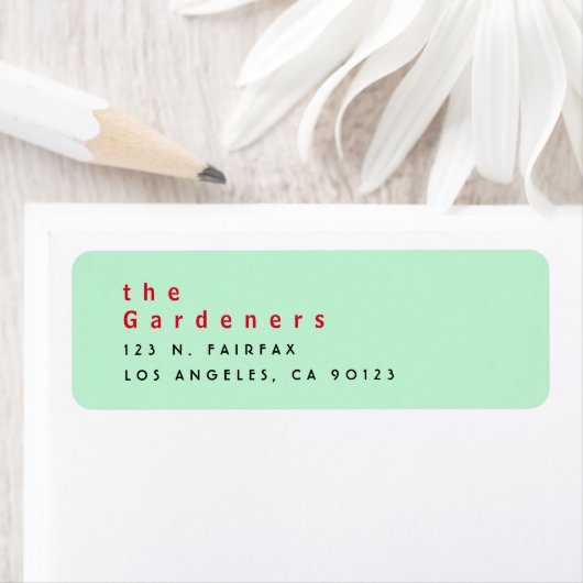 Cool minimalist Green Red Black Etiket (Insitu)