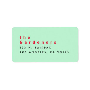 Cool minimalist Green Red Black Etiket