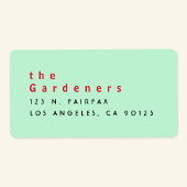 Cool minimalist Green Red Black Etiket