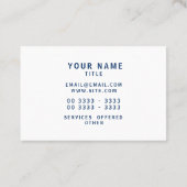 Cool Minimalist Monogrammed Elegant Marble Visitekaartje (Achterkant)