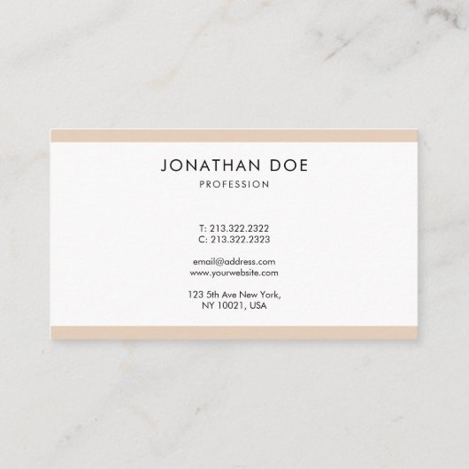 Cool Minimalist Plain Professional, geavanceerd Visitekaartje (Achterkant)