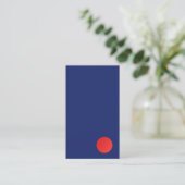 Cool Minimalistisch Designer Red Circle Navy Blue Visitekaartje (Staand voorkant)