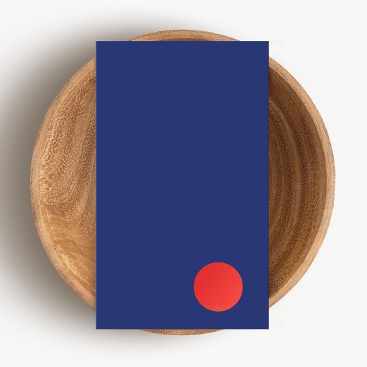 Cool Minimalistisch Designer Red Circle Navy Blue Visitekaartje