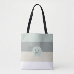 Cool minimalistische striptiepatroon met uw monogr draagtas