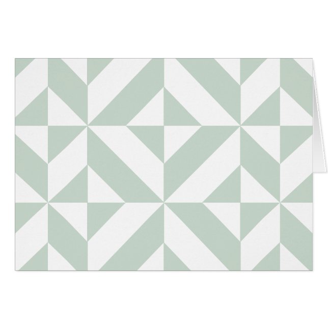 Cool Mint Geometric Deco Cube Patroon (Voorkant Horizontaal)