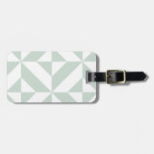 Cool Mint Geometric Deco Cube Patroon Bagagelabel (Voorkant horizontaal)