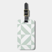 Cool Mint Geometric Deco Cube Patroon Bagagelabel (Voorkant verticaal)