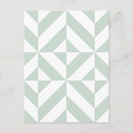 Cool Mint Geometric Deco Cube Patroon Briefkaart (Voorkant)