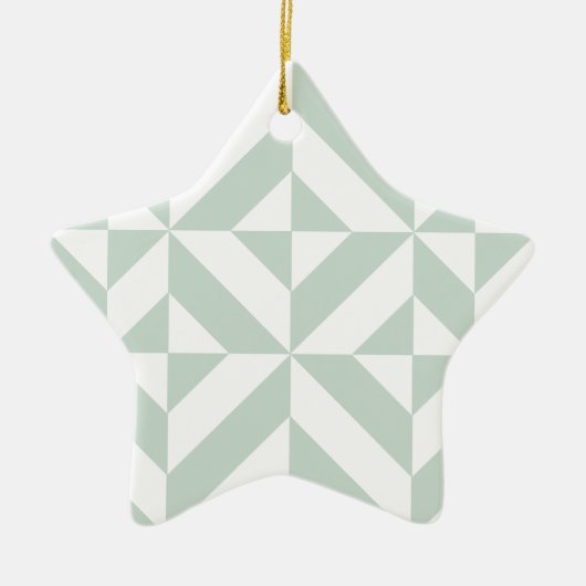 Cool Mint Geometric Deco Cube Patroon Keramisch Ornament (Voorkant)