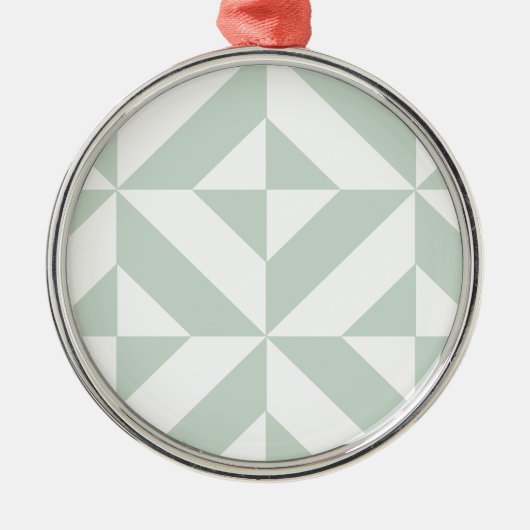 Cool Mint Geometric Deco Cube Patroon Metalen Ornament (Voorkant)