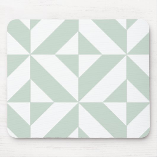 Cool Mint Geometric Deco Cube Patroon Muismat (Voorkant)