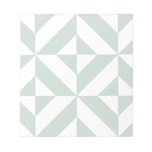 Cool Mint Geometric Deco Cube Patroon Notitieblok