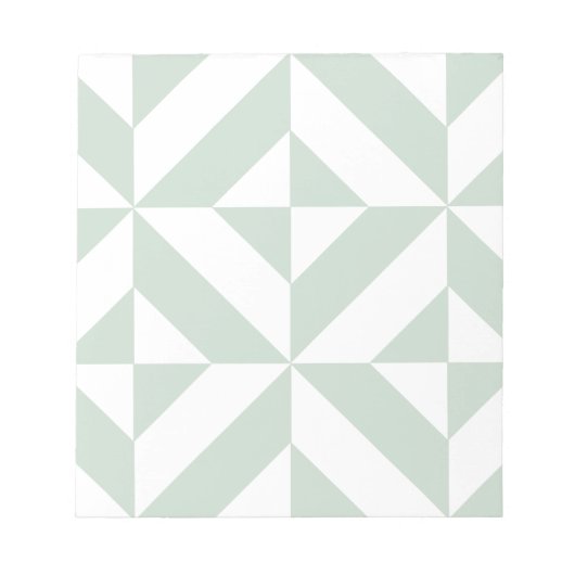 Cool Mint Geometric Deco Cube Patroon Notitieblok (Voorkant)