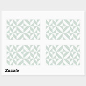 Cool Mint Geometric Deco Cube Patroon Rechthoekige Sticker (Vel)