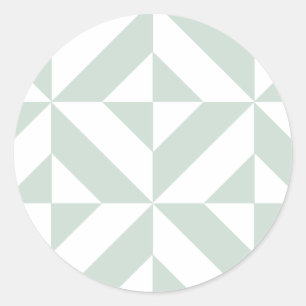 Cool Mint Geometric Deco Cube Patroon Ronde Sticker