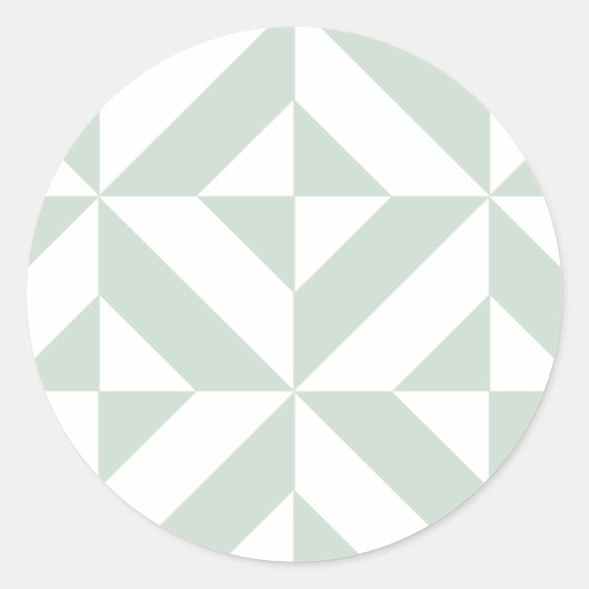 Cool Mint Geometric Deco Cube Patroon Ronde Sticker (Voorkant)
