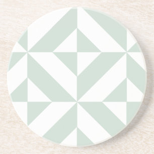 Cool Mint Geometric Deco Cube Patroon Zandsteen Onderzetter