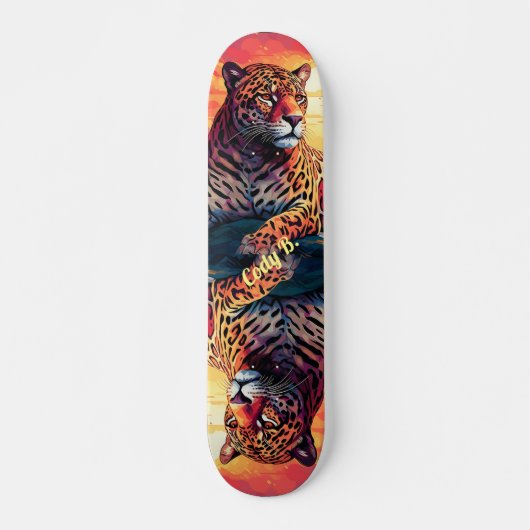 Cool Mirror Image Tropical Tiger Skateboard (Devant)