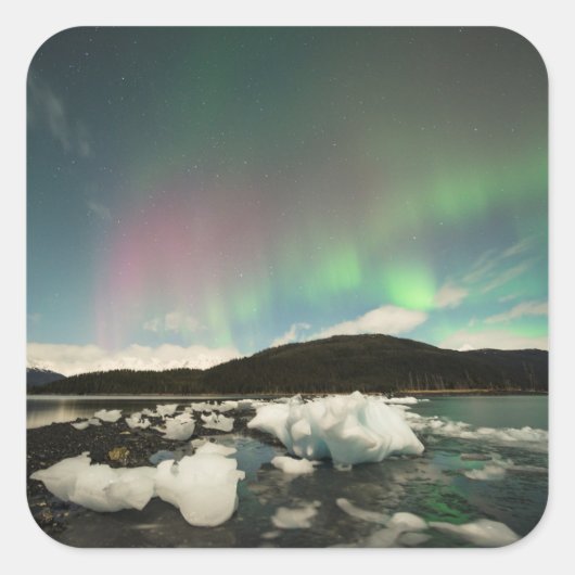 Cool Mix Aurora Vierkante Sticker (Voorkant)