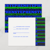 Cool Modern Bar Mitzvah RSVP Stephen Kaartje (Voorkant / Achterkant)