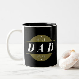 Cool Modern Best DAD ooit Photo Gold Black Tweekleurige Koffiemok