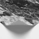 Cool Modern Black Marble Stone Texture Cadeaupapier (Hoek)