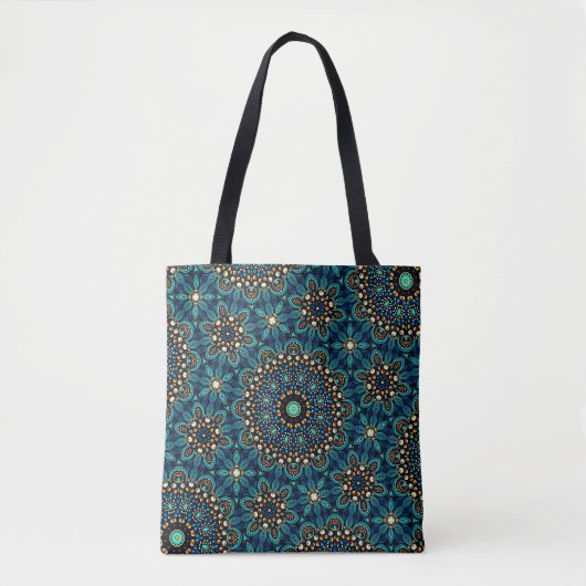 Cool Modern Blauwgroen Abstract Dot Art Pattern Draagtas (Voorkant)