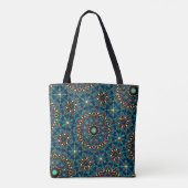 Cool Modern Blauwgroen Abstract Dot Art Pattern Draagtas (Achterkant)