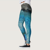 Cool Modern Blue Agate Gemstone Rock met Monogram Leggings (Links)