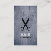 Cool Modern Blue Black Scissor Haarstylist Visitekaartje (Voorkant)