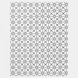 Cool Modern Boho Black en White Pattern Rhombus Fleece Deken