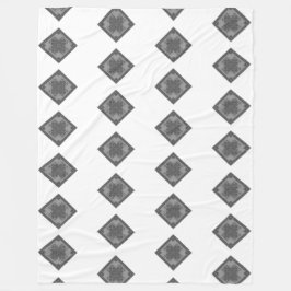 Cool Modern Boho Black en White Pattern Rhombus Fleece Deken