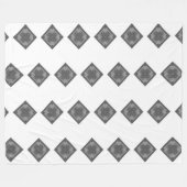 Cool Modern Boho Black en White Pattern Rhombus Fleece Deken (Voorkant (Horizontaal))
