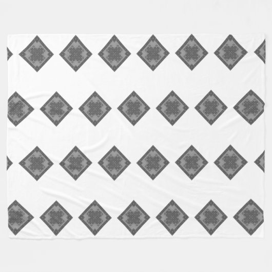 Cool Modern Boho Black en White Pattern Rhombus Fleece Deken (Voorkant (Horizontaal))