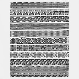 Cool Modern Boho Black en White Pattern Strips Fleece Deken