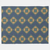 Cool Modern Boho Blue en Green Pattern Rhombus Fleece Deken (Voorkant (Horizontaal))