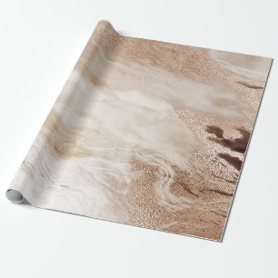 Cool Modern Brown Gold Marble Stone Texture Cadeaupapier
