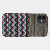 Cool Modern Chevron Pattern op hout Case-Mate iPhone Case (Achterkant (horizontaal))