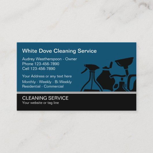 Cool Modern Cleaning Service Visitekaartjes (Voorkant)