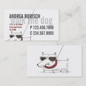 Cool Modern Dog Walker Business Card Template Visitekaartje (Voorkant / Achterkant)