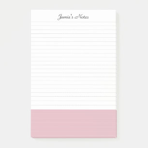 Cool Modern Eenvoudig Wit Colorblock Roze voering Post-it® Notes