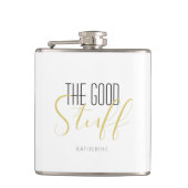 Cool Modern Elegant Good Stuff Gold Black Name Heupfles (Voorkant)