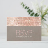 Cool Modern Faux Roos Gold Sequins RSVP (Staand voorkant)
