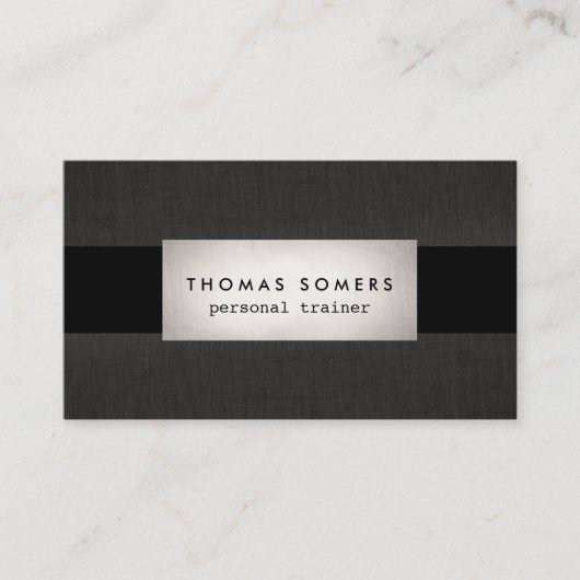 Cool Modern Faux Silver Personal Trainer Visitekaartje (Voorkant)