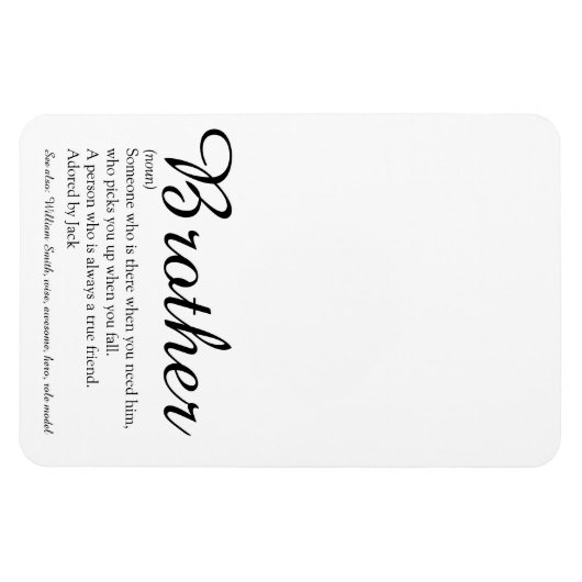 Cool Modern Fun Best Brother Ever Definition Magneet (Horizontaal)