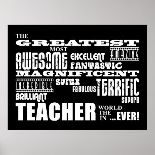 Cool Modern Fun Teachers : Grootste leraar wereld Poster