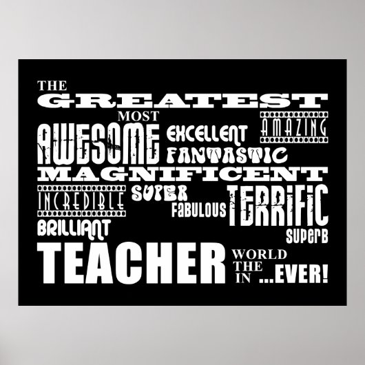 Cool Modern Fun Teachers: Grootste leraar wereld Poster (Voorkant)
